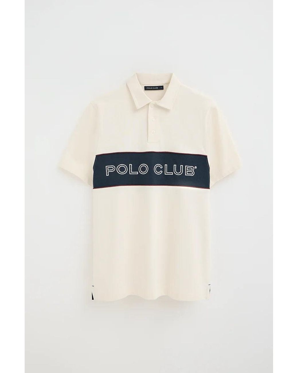 Polo Rugby Ecrù Con Ricamo di POLO CLUB in Multicolor da Uomo