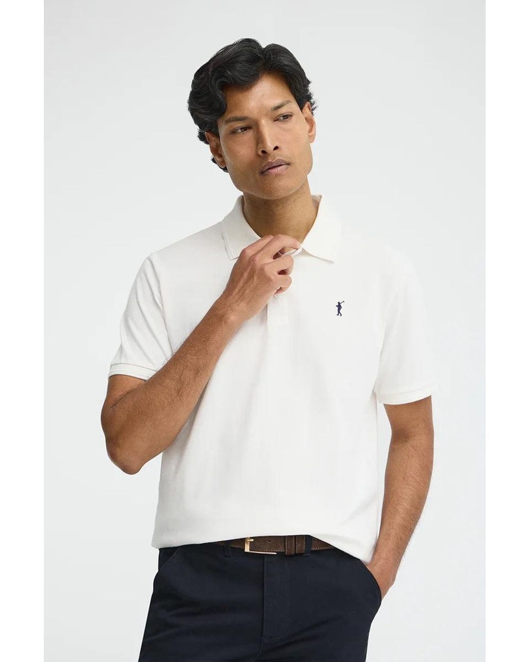 Polo Ecrù A Maniche Corte Con Logo Ricamato Rigby Go di POLO CLUB in White da Uomo