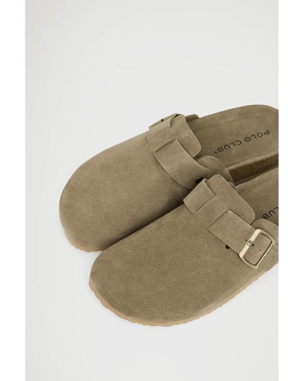 Sabot Bio Buck Color Sabbia Con Logo di POLO CLUB in Natural da Uomo