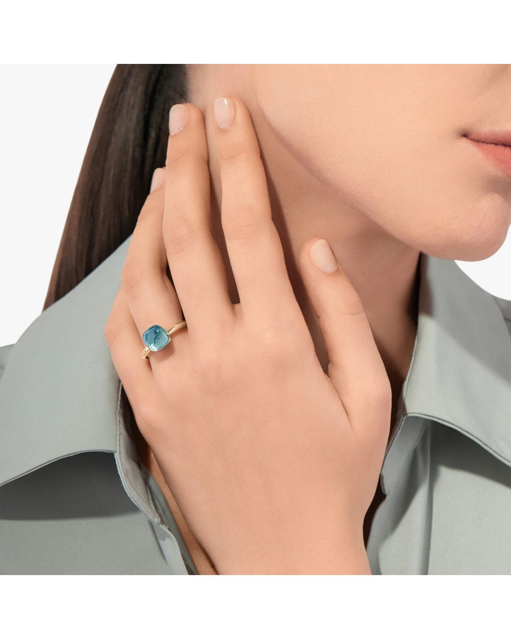 Pomellato Blue Ring Nudo Petit