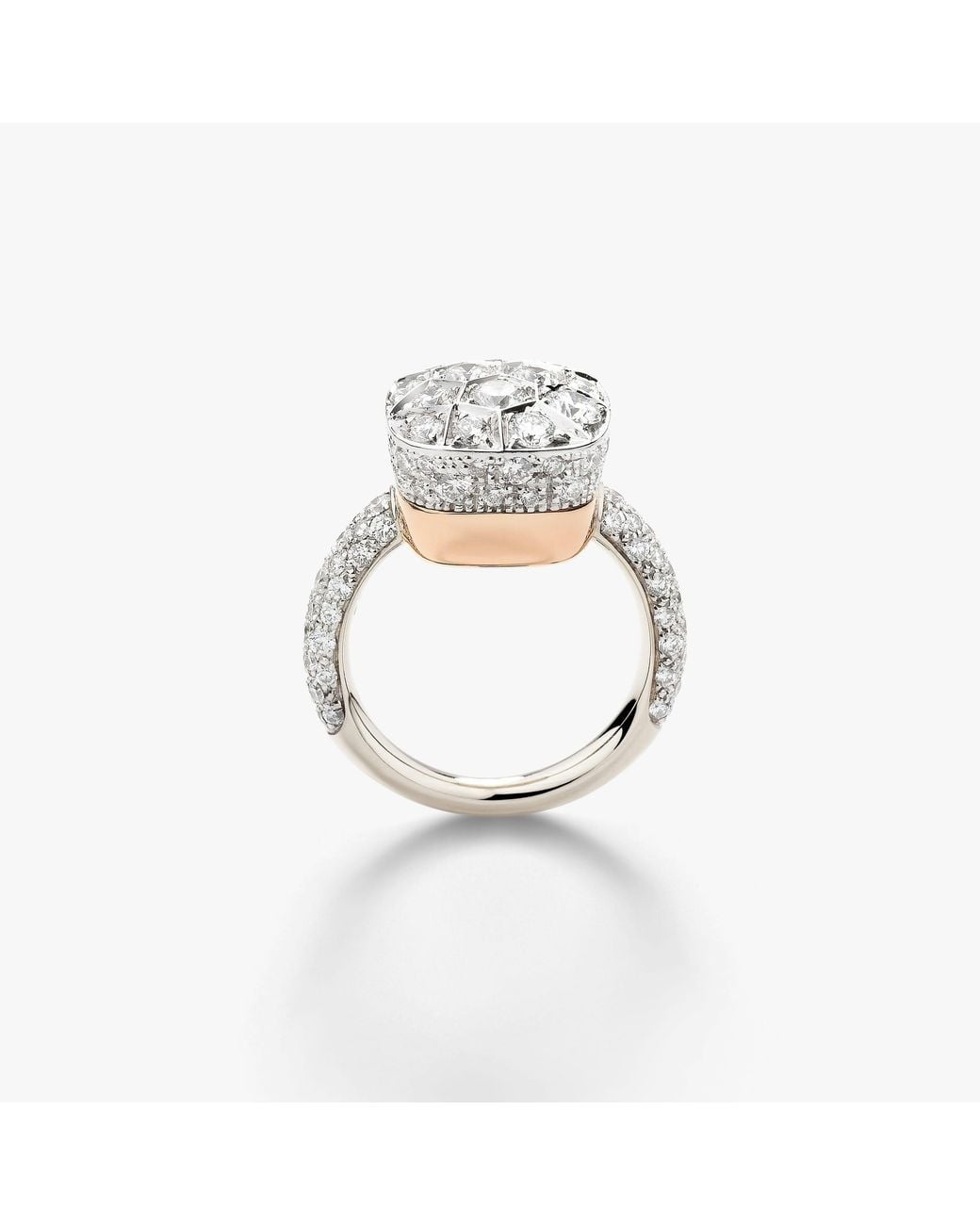 Pomellato White Solitaire Grosser Ring Nudo