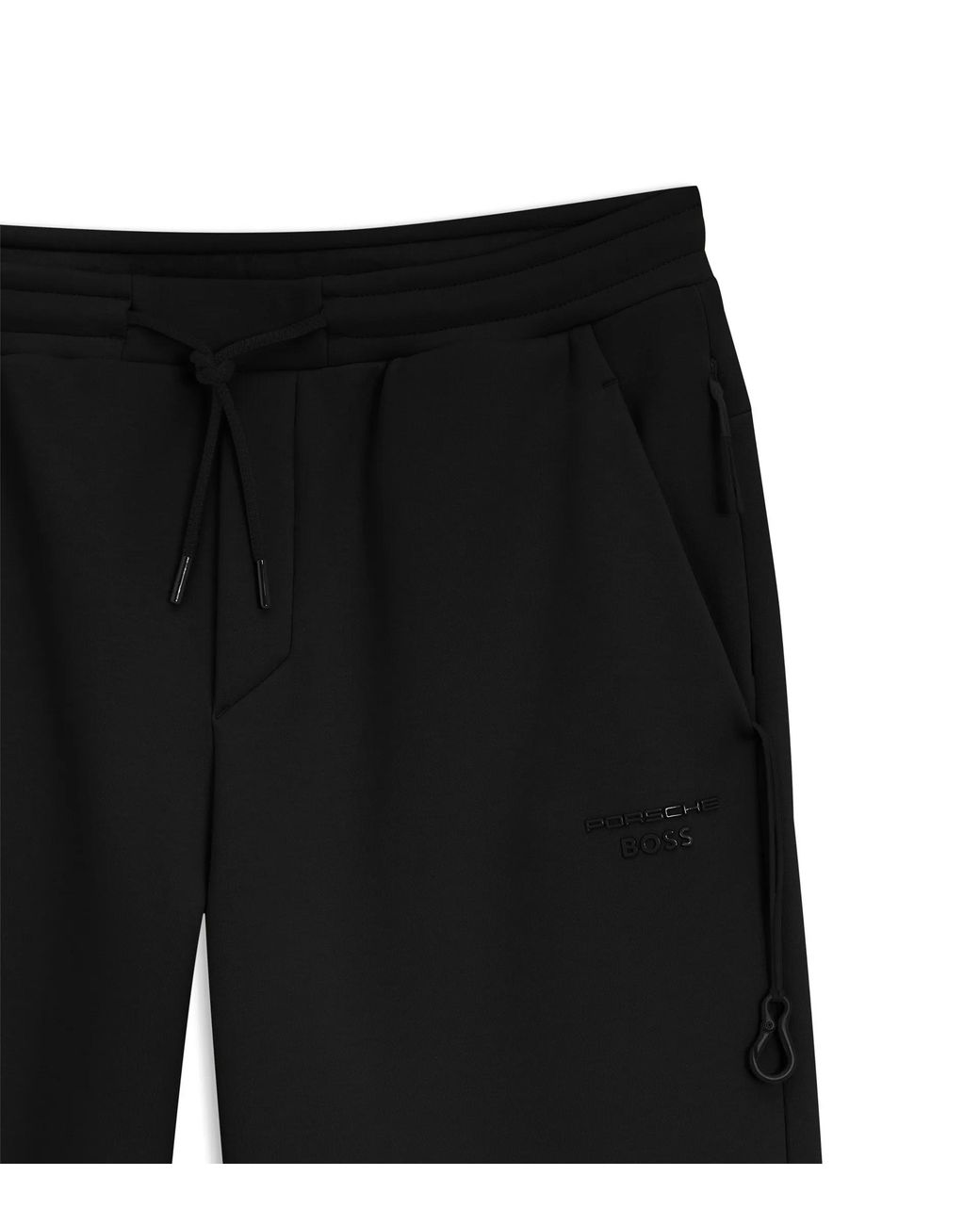 Porsche Lifestyle Black Stretch-Jersey Tracksuit Bottoms With Logo for men