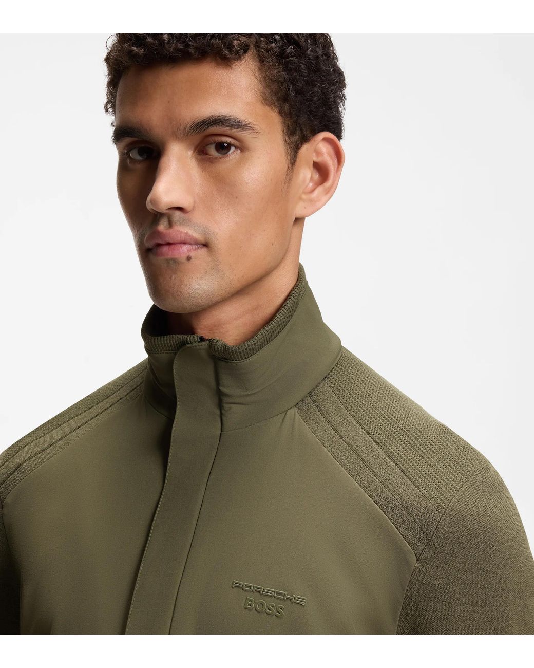 Porsche Lifestyle Green Hybrid Jacket With Silk for men