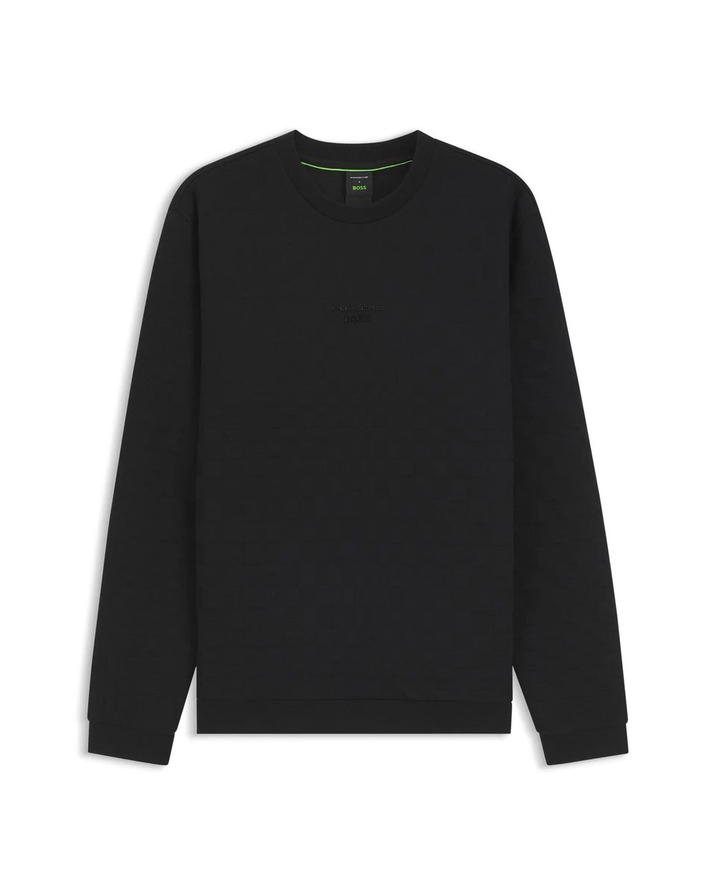 Porsche Lifestyle Black Sweatshirt With Pascha Check Jacquard for men
