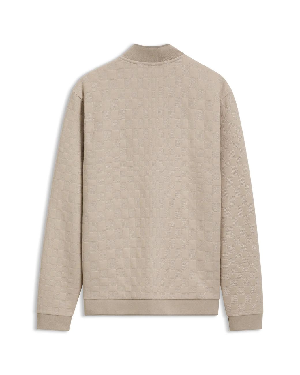 Porsche Lifestyle Natural Zip-Up Sweatshirt With Pascha-Check Jacquard for men