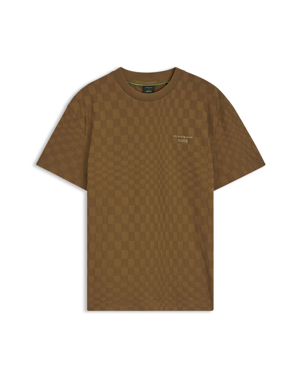 Porsche Lifestyle Green Cotton T-Shirt With Pascha Pattern for men