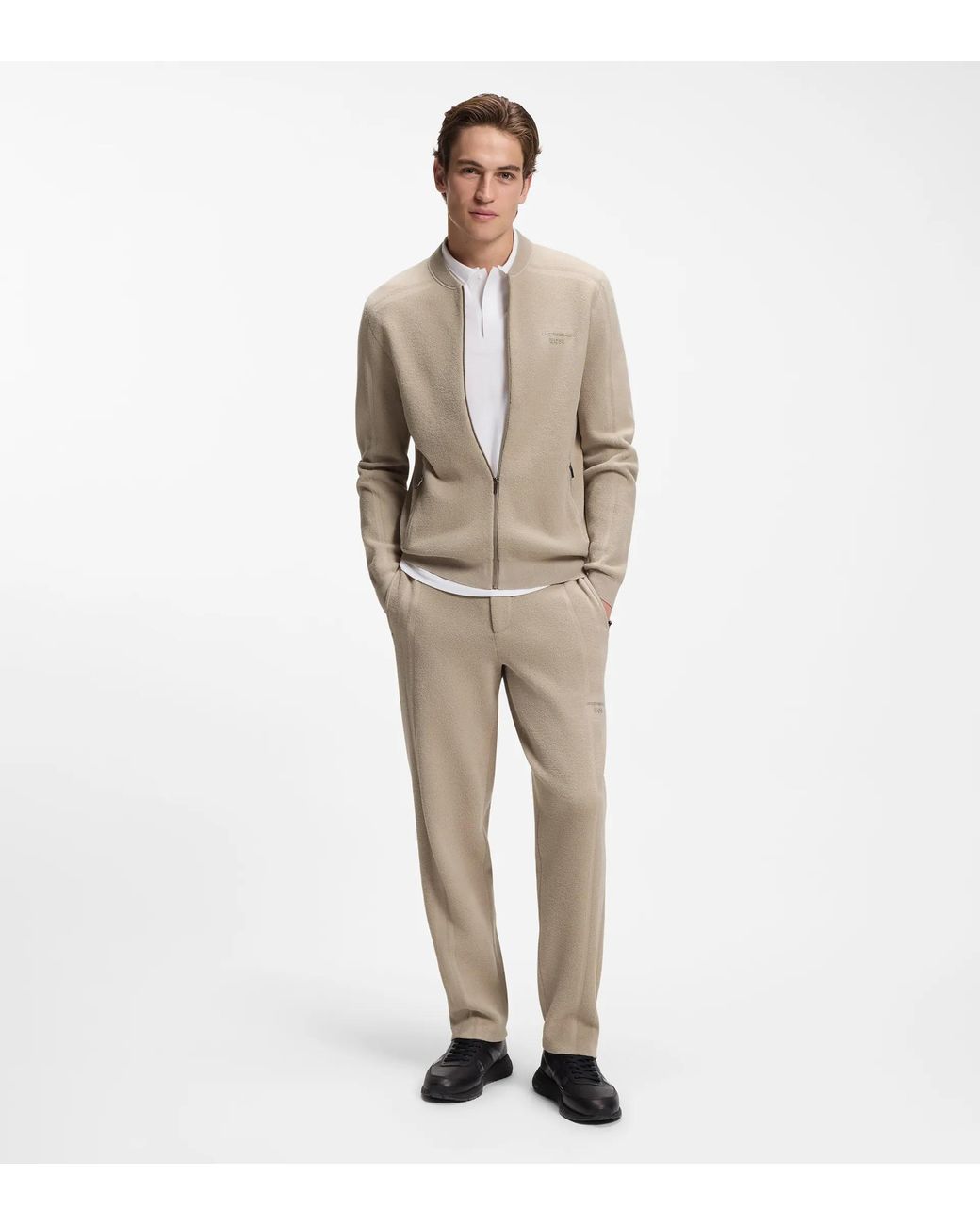 Porsche Lifestyle Natural Tracksuit Bottoms With Contrast Details for men