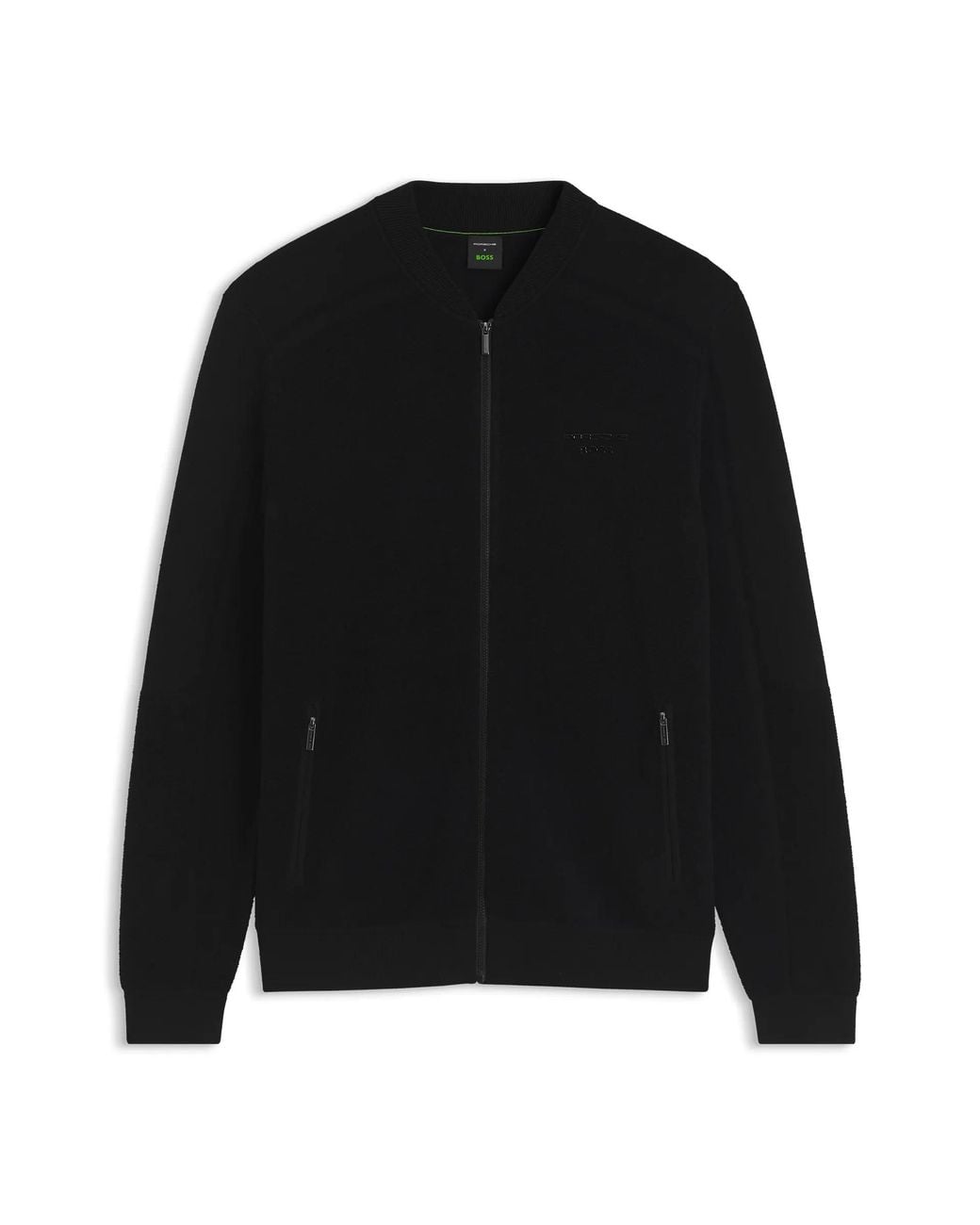 Porsche Lifestyle Black Zip-Up Cardigan With Logo for men