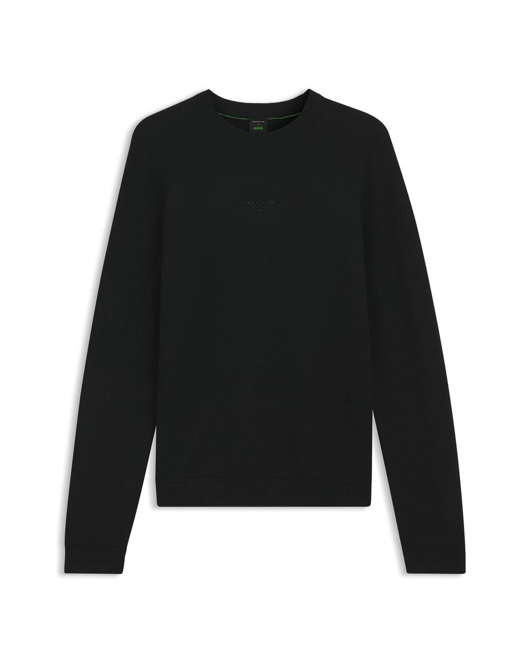 Porsche Lifestyle Black Sweater With Ottoman-Structured Panels for men
