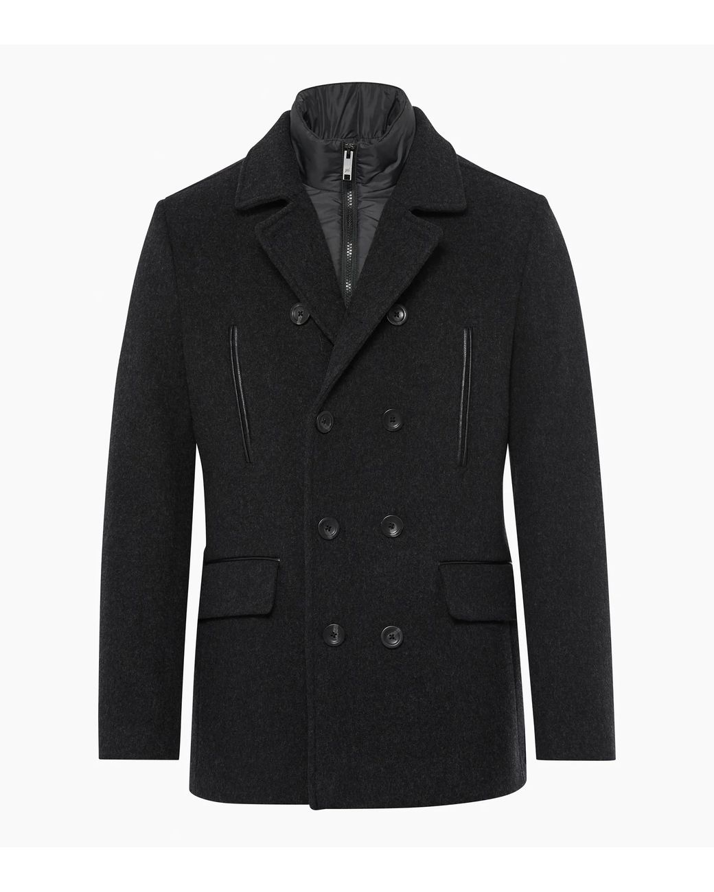 Porsche Design Black Hybrid Peacoat for men