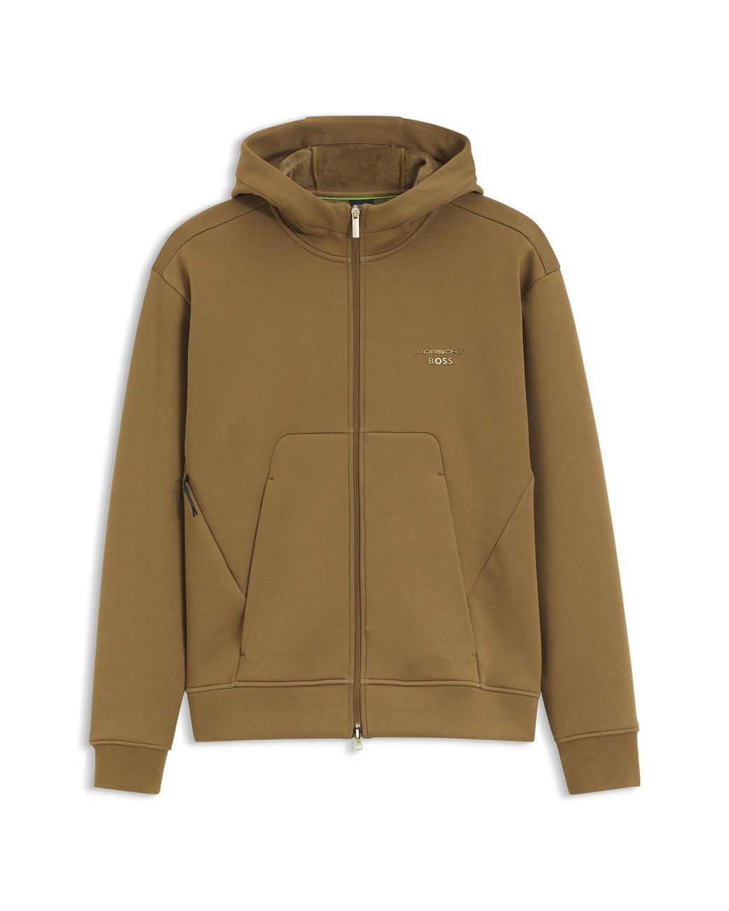 Porsche Lifestyle Green Relaxed-Fit Zip-Up Hoodie With Logo for men