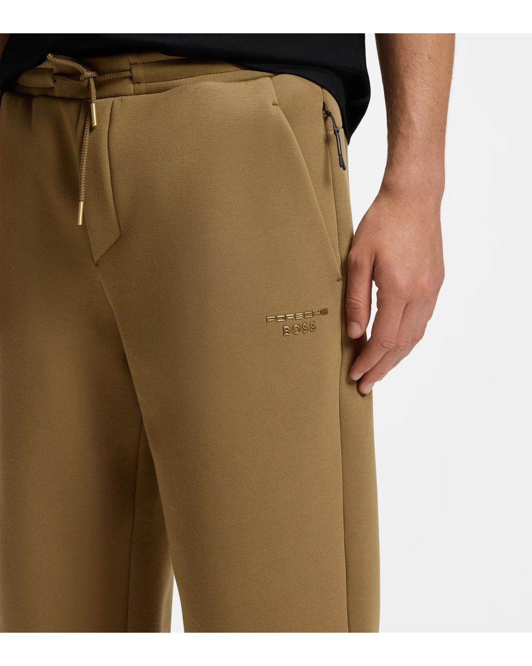 Porsche Lifestyle Natural Stretch-Jersey Tracksuit Bottoms With Logo for men