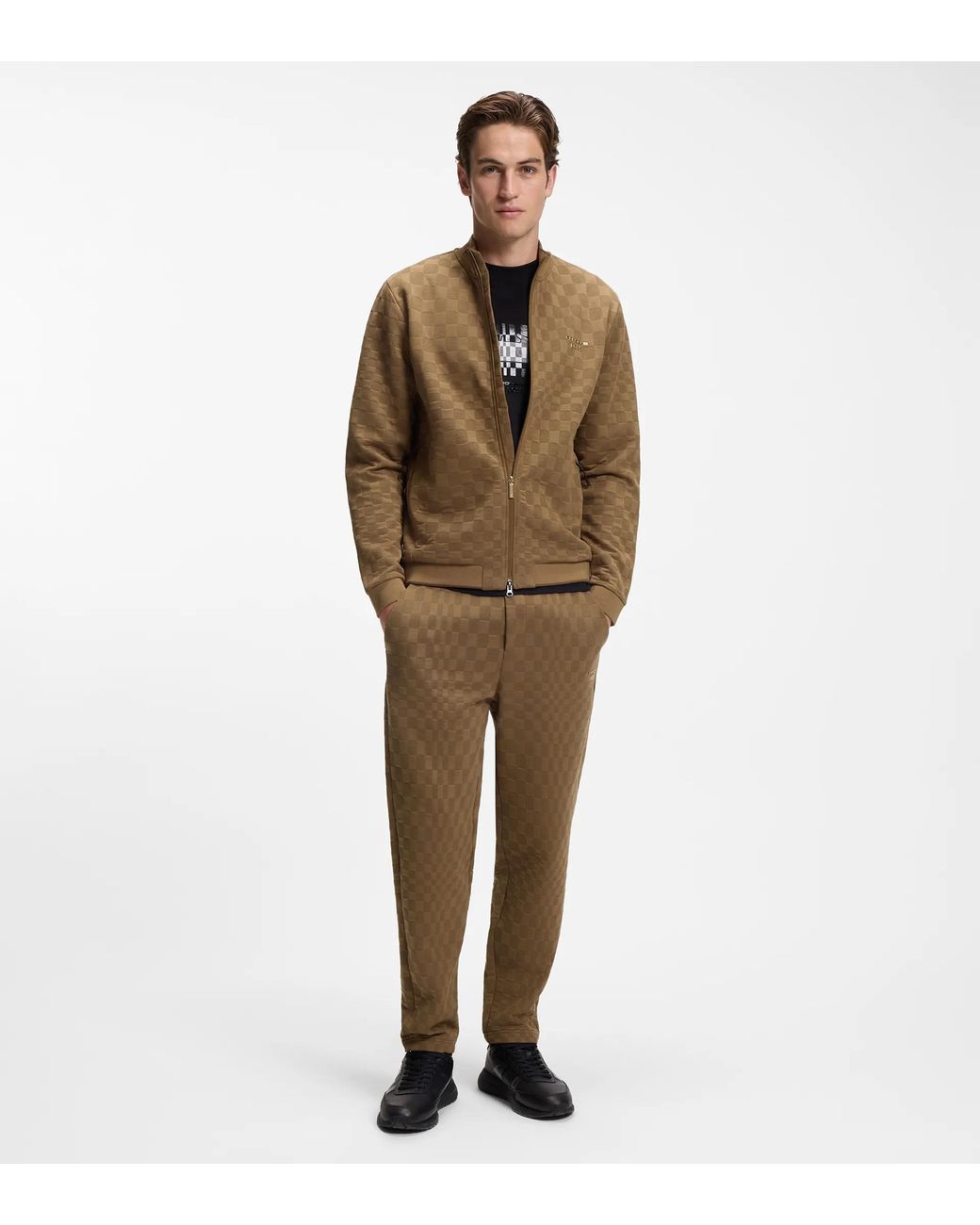 Porsche Lifestyle Natural Tracksuit Bottoms With Pascha Pattern for men