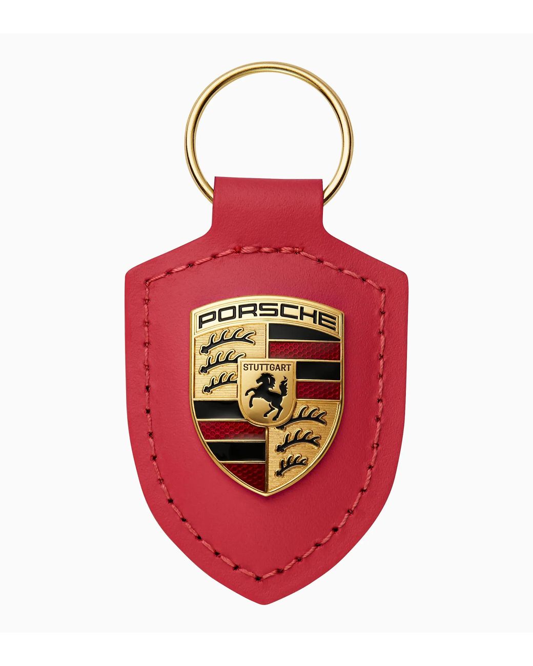 Porsche Lifestyle Red Porsche Crest Keyring