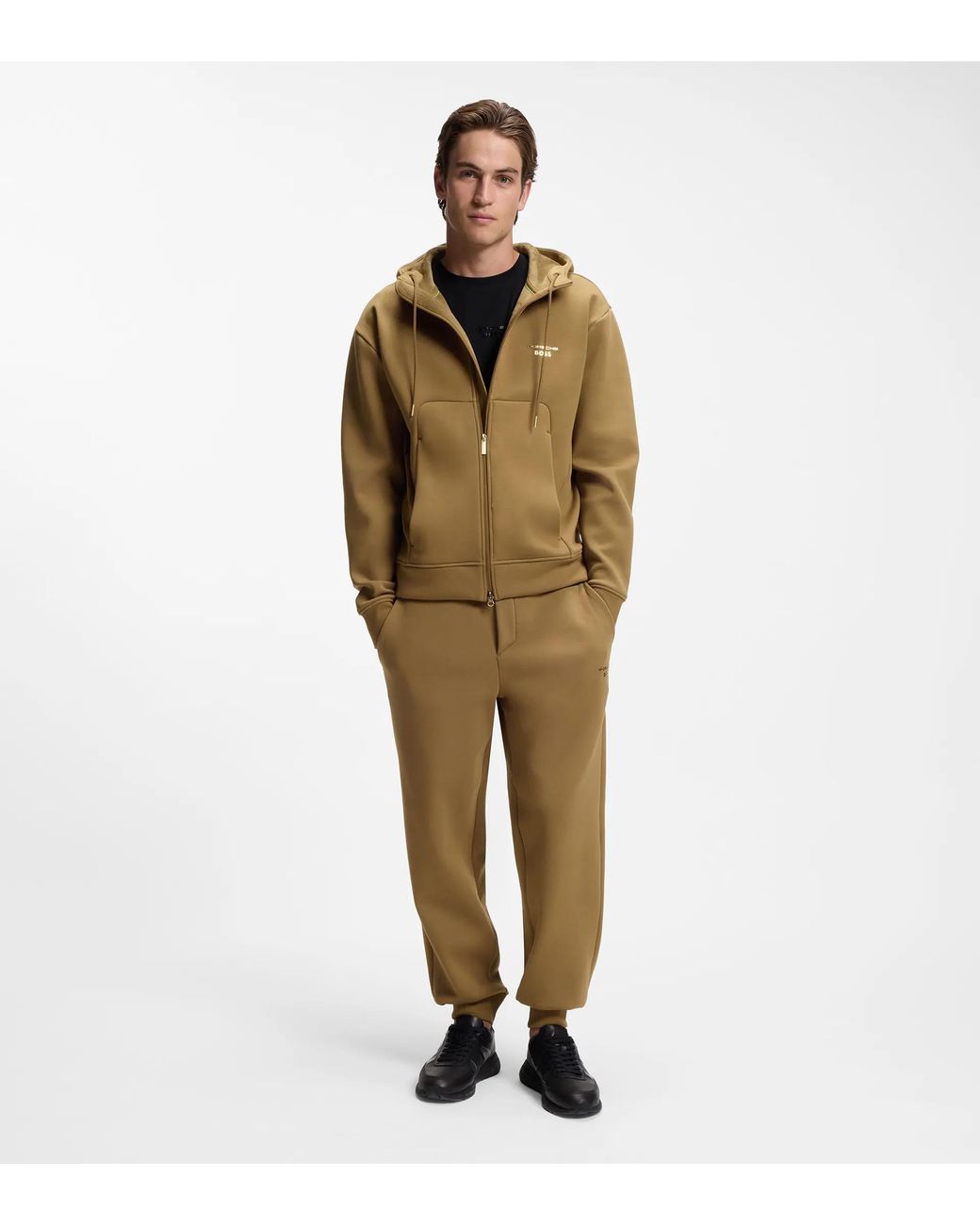 Porsche Lifestyle Green Relaxed-Fit Zip-Up Hoodie With Logo for men