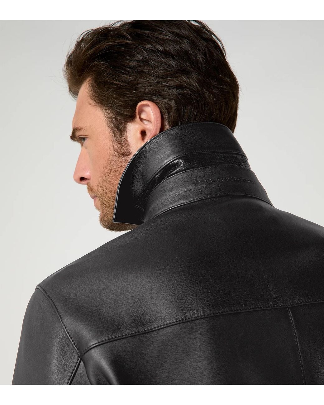 Porsche Design Black Leather Driver's Jacket for men