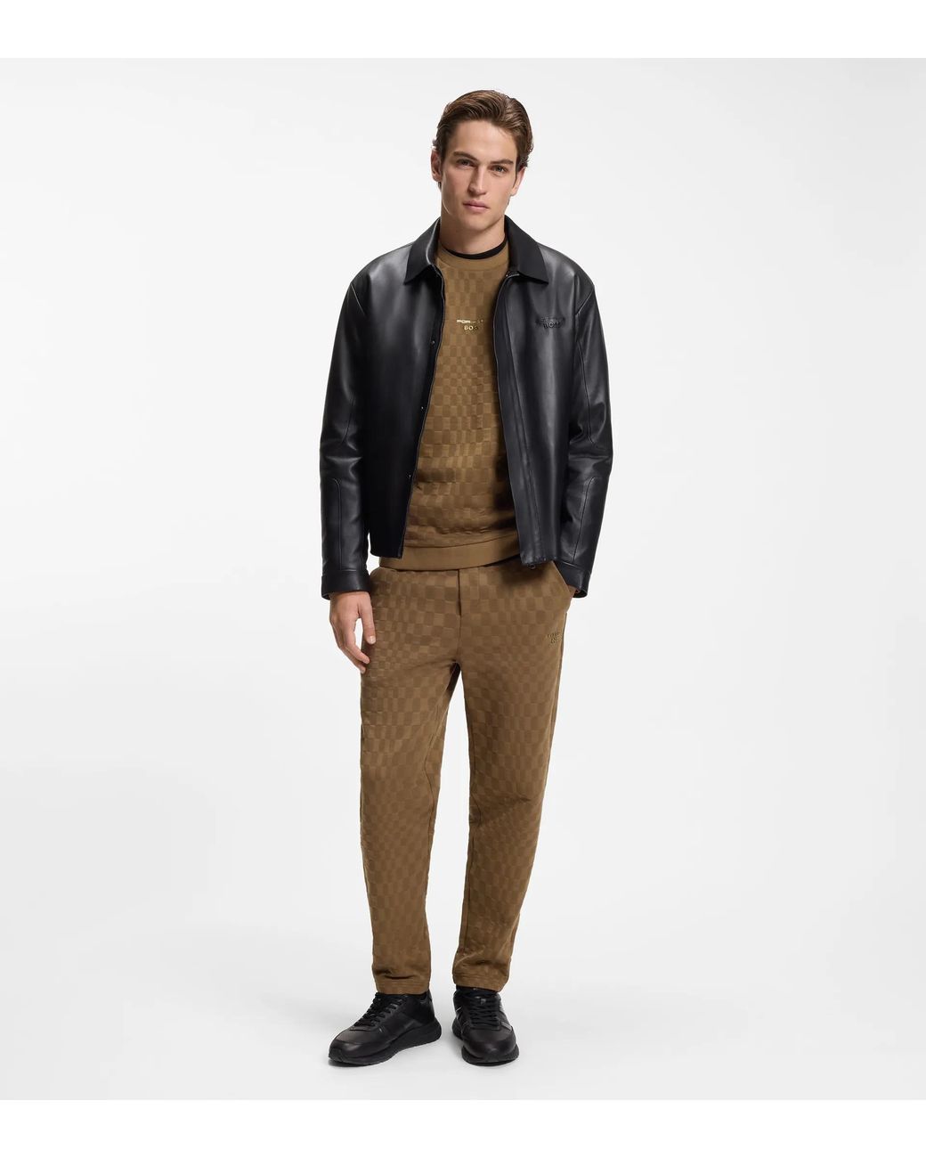 Porsche Lifestyle Natural Sweatshirt With Pascha Check Jacquard for men