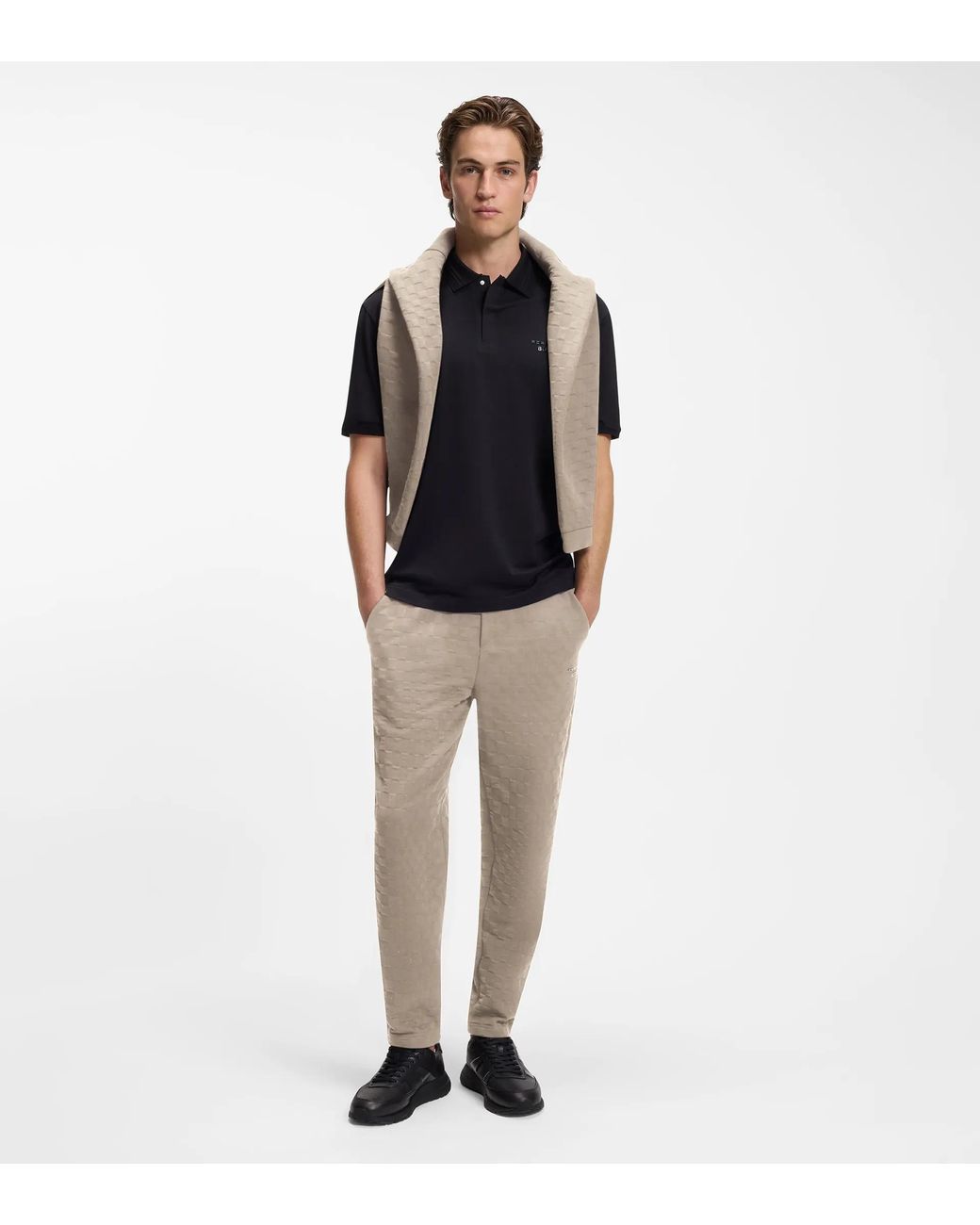 Porsche Lifestyle Gray Tracksuit Bottoms With Pascha Pattern for men