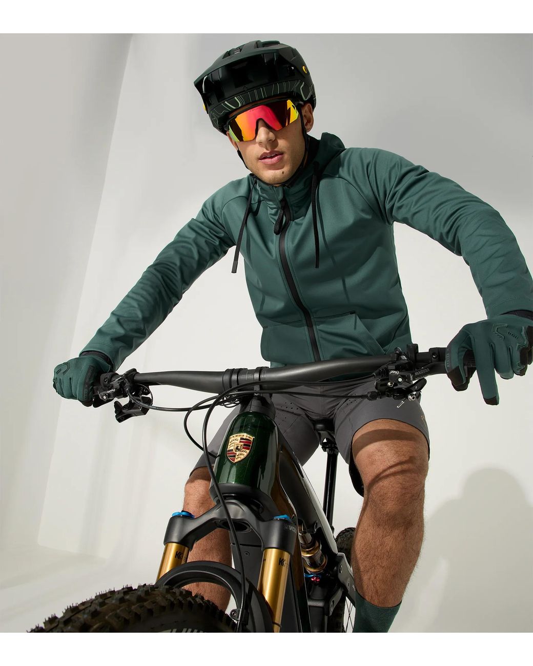 Porsche Lifestyle Green Bike Gloves