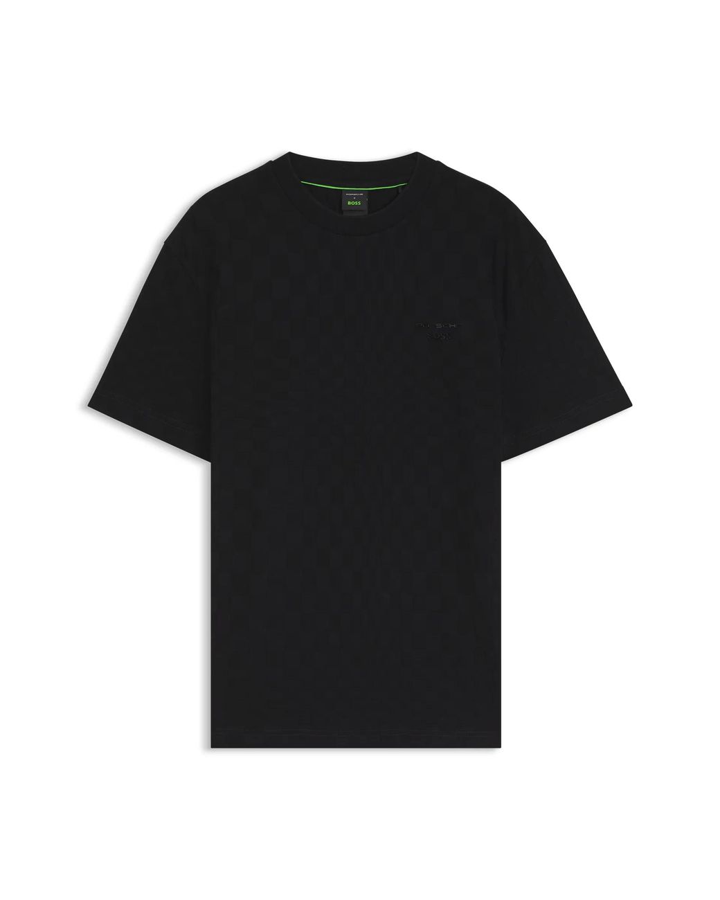 Porsche Lifestyle Black Cotton T-Shirt With Pascha Pattern for men