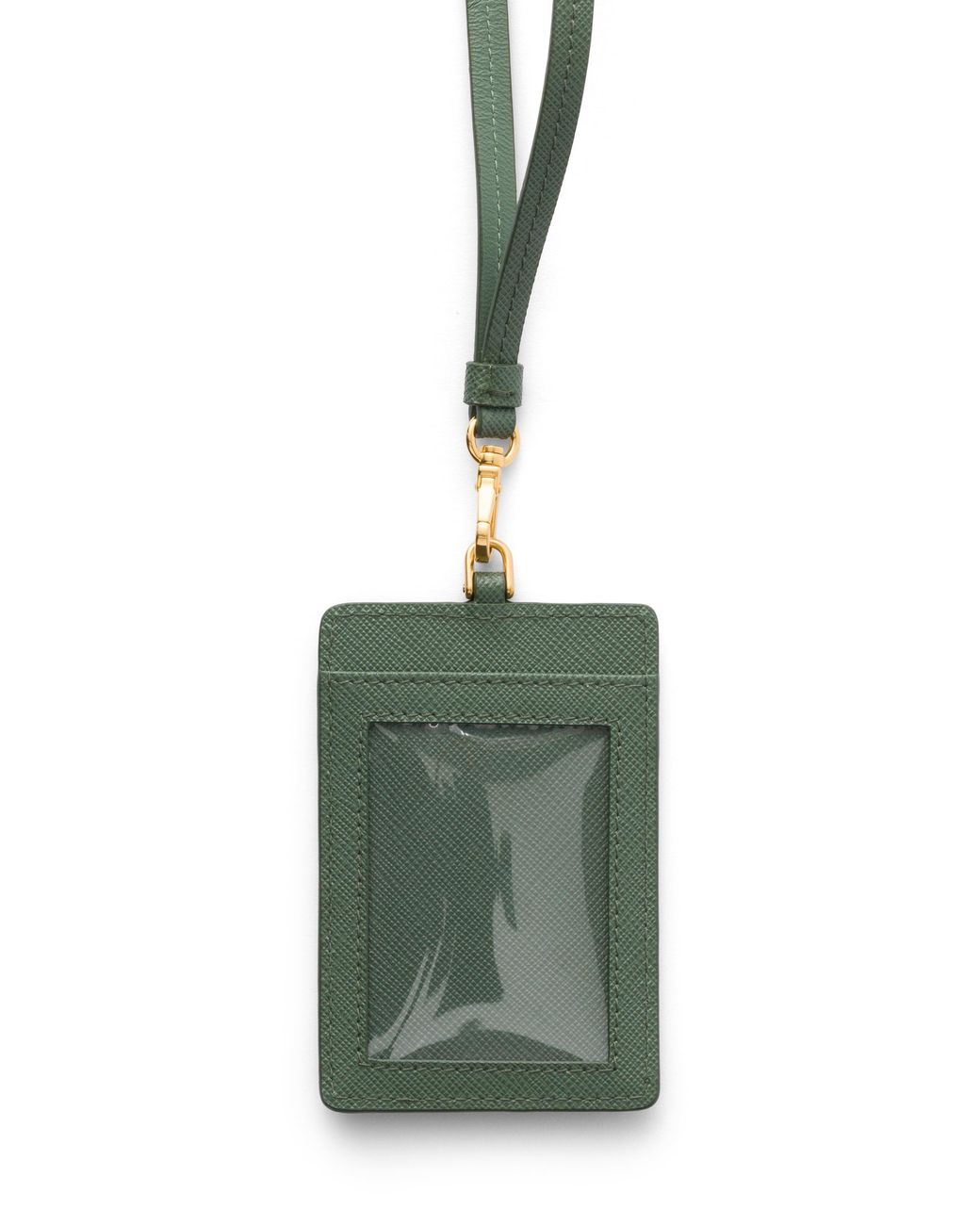 Prada Green Saffiano Leather Badge Holder