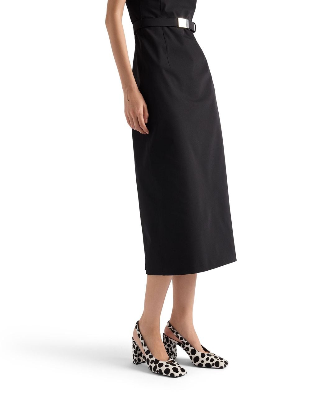 Prada White Printed Calf Hair Leather Slingback Pumps