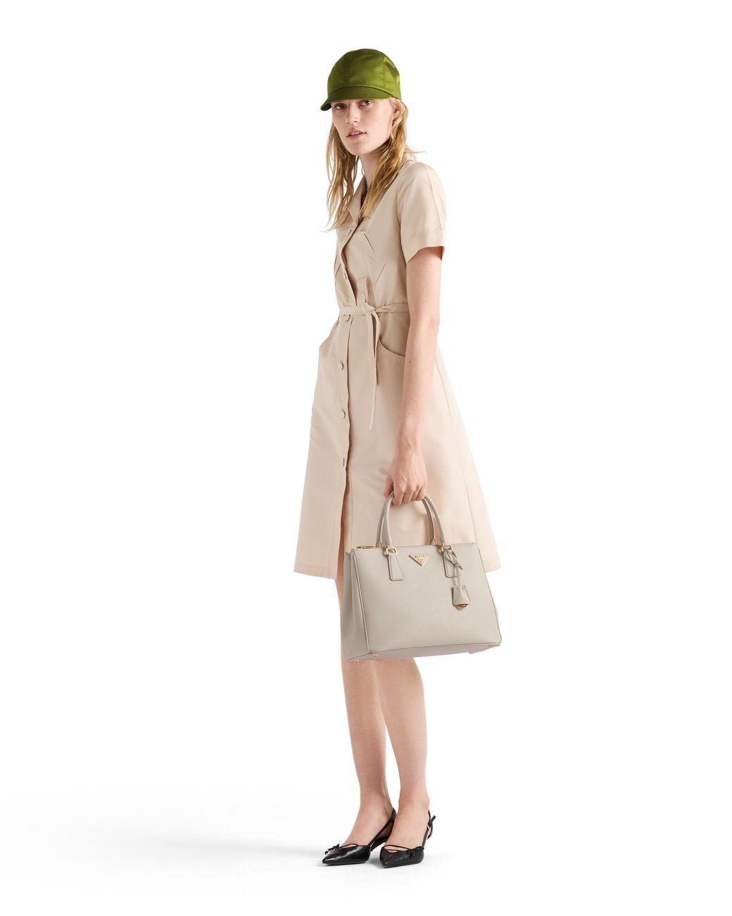 Prada White Galleria Large Saffiano Leather Bag, Chalk