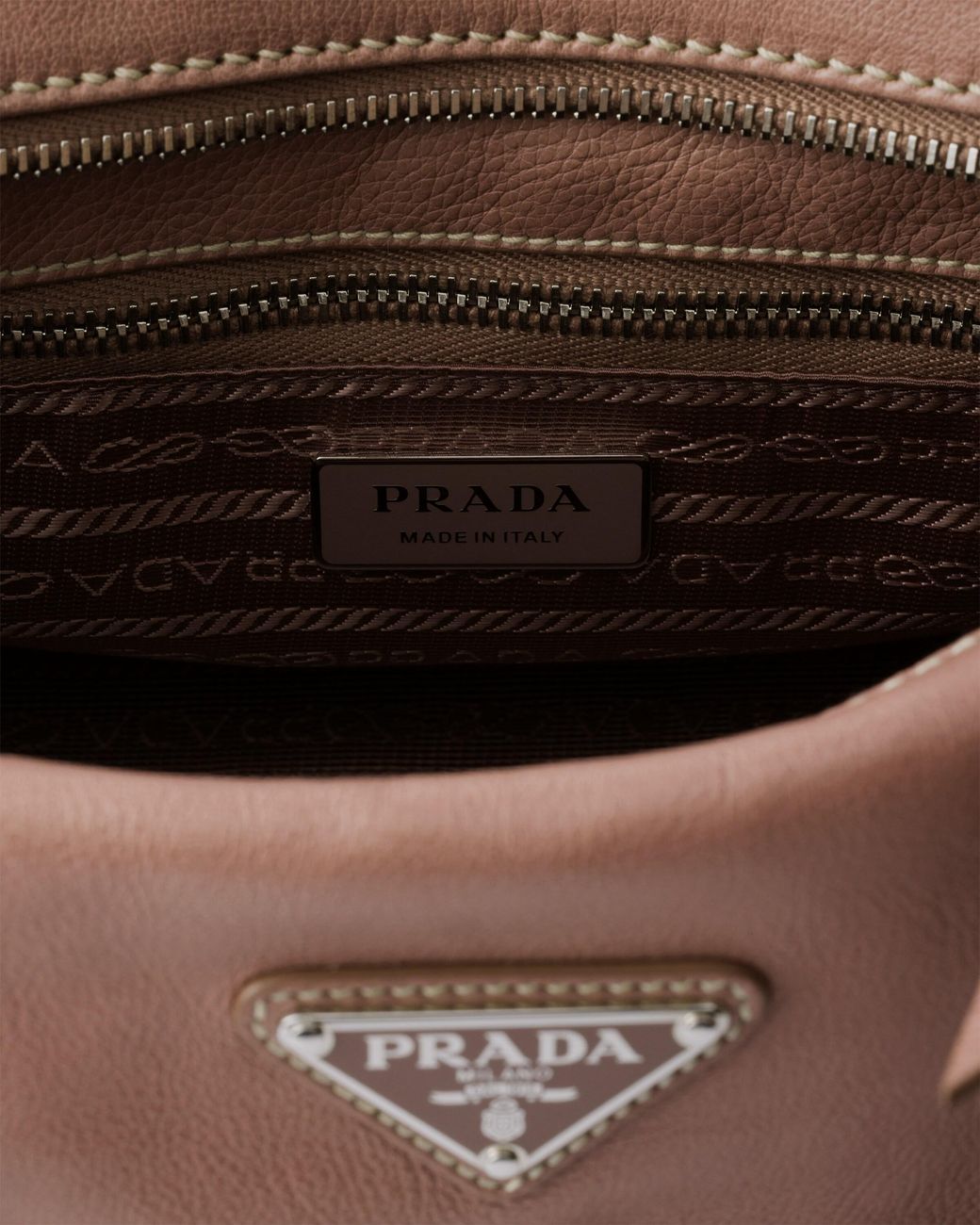 Prada Brown Bonnie Medium Antiqued Leather Tote Bag