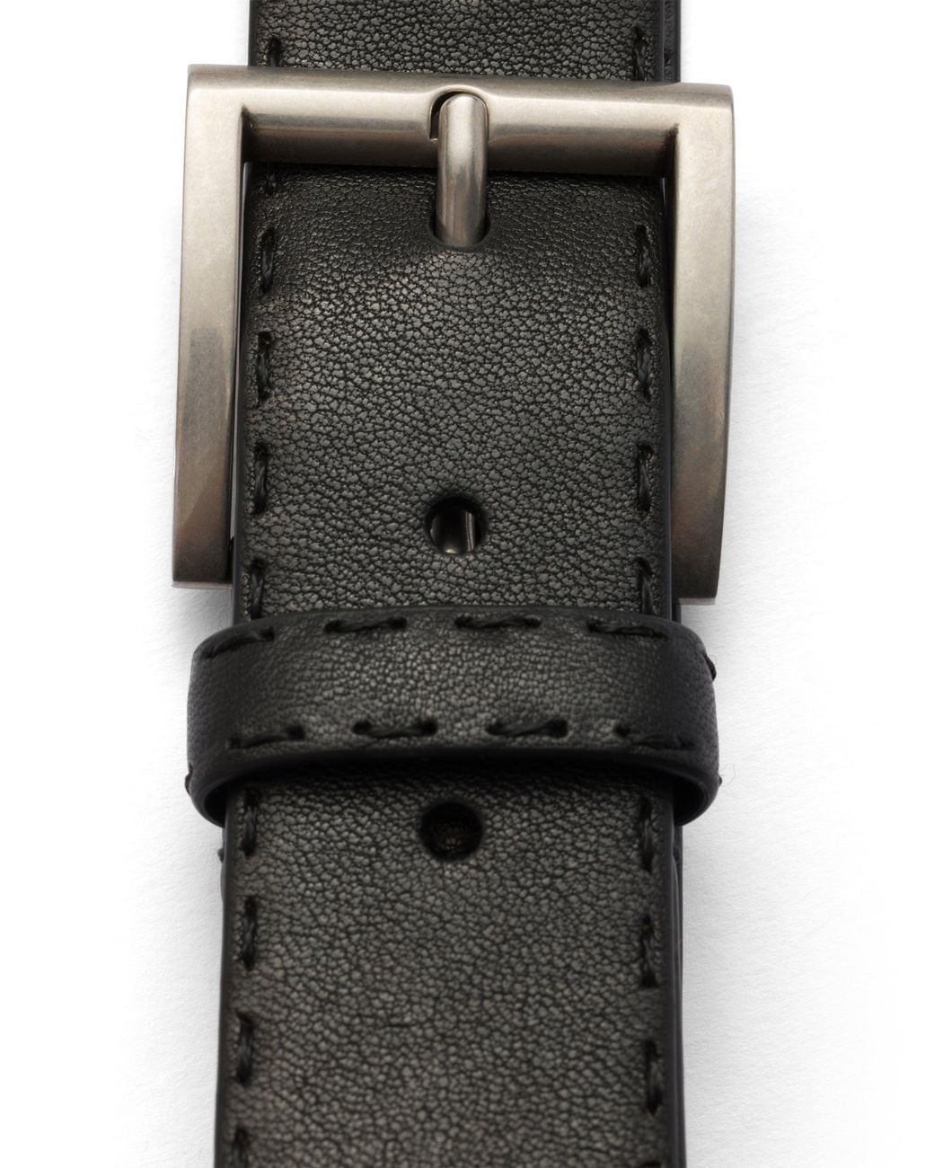 Prada Black Antiqued Leather Belt for men