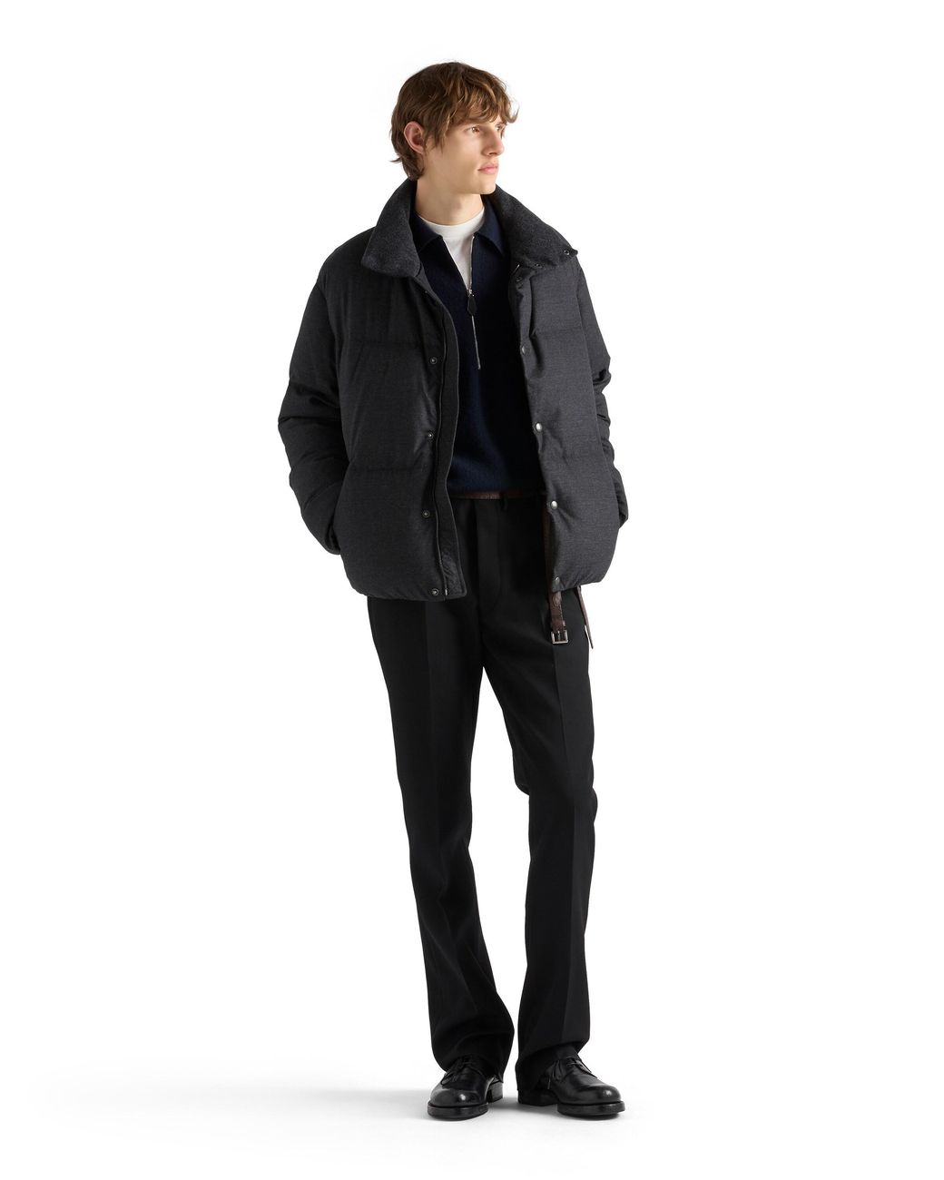 Prada Black Medium-Weight Cashmere Down Jacket for men