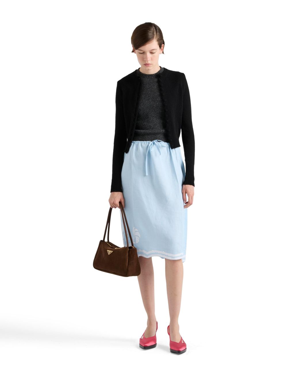 Prada Black Short-Sleeved Cashmere Sweater