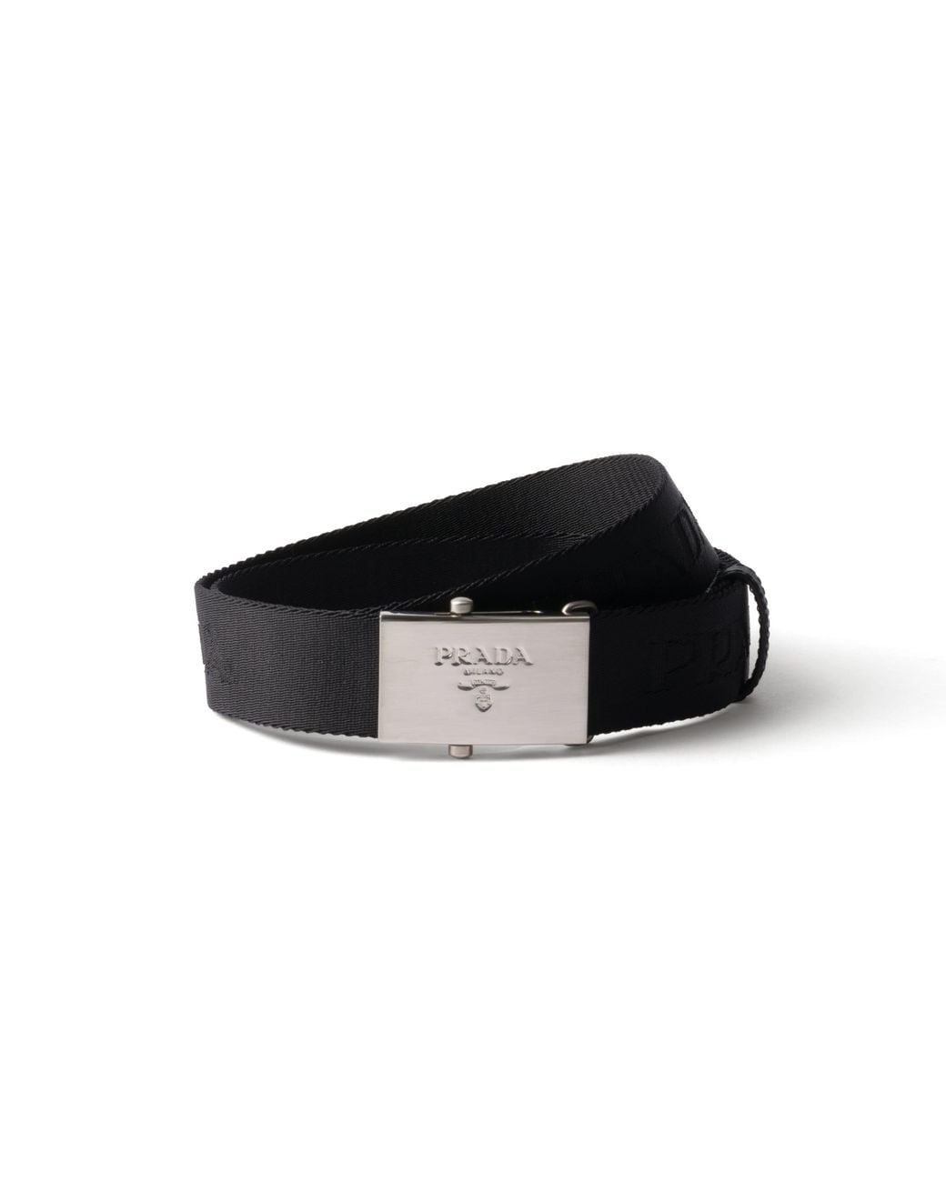 Prada Black Cotton Tape Belt for men