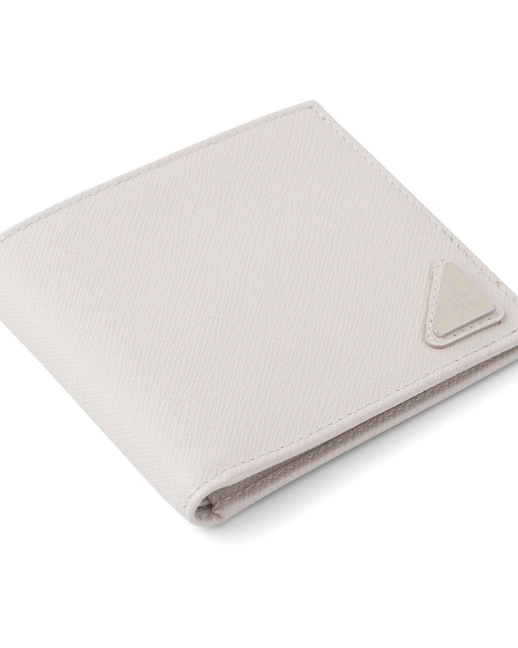 Prada White Saffiano Leather Wallet, Chalk for men
