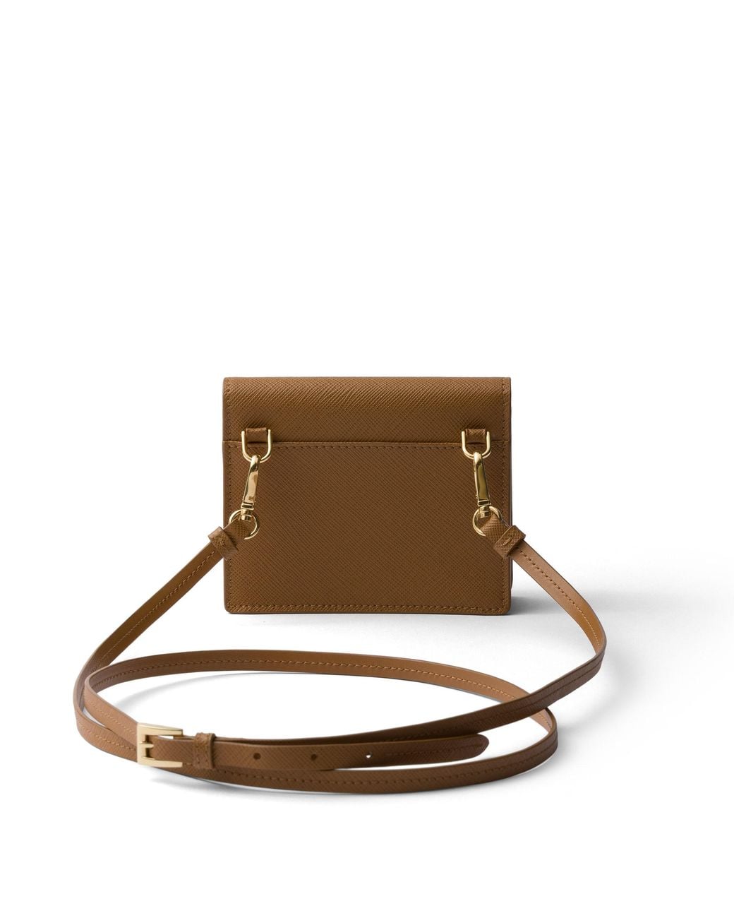 Prada Brown Saffiano Mini Pouch