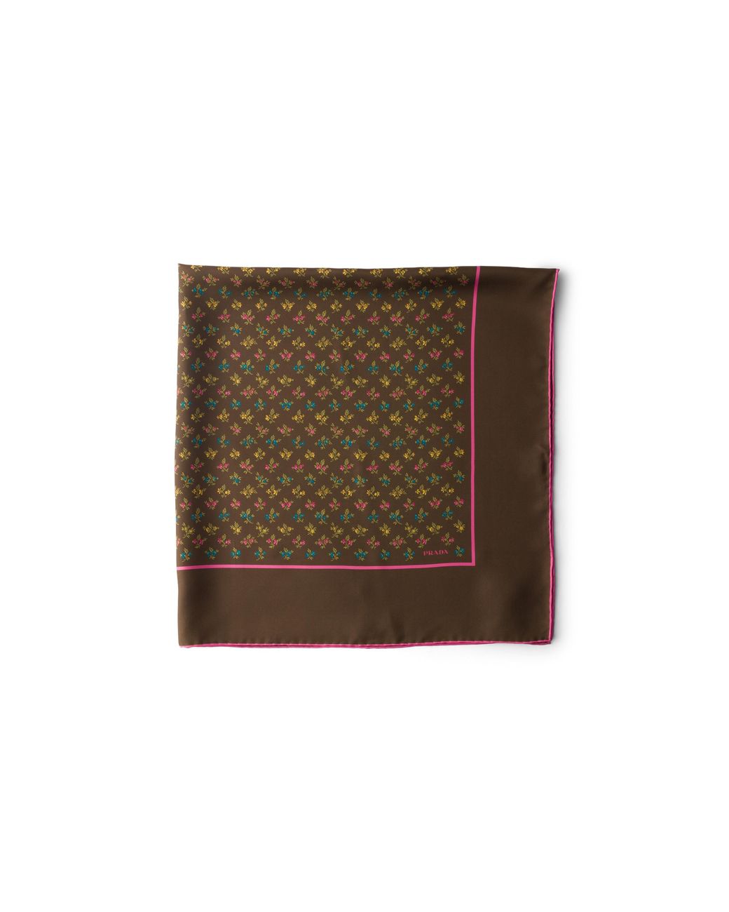 Prada Brown Printed Twill Scarf 90