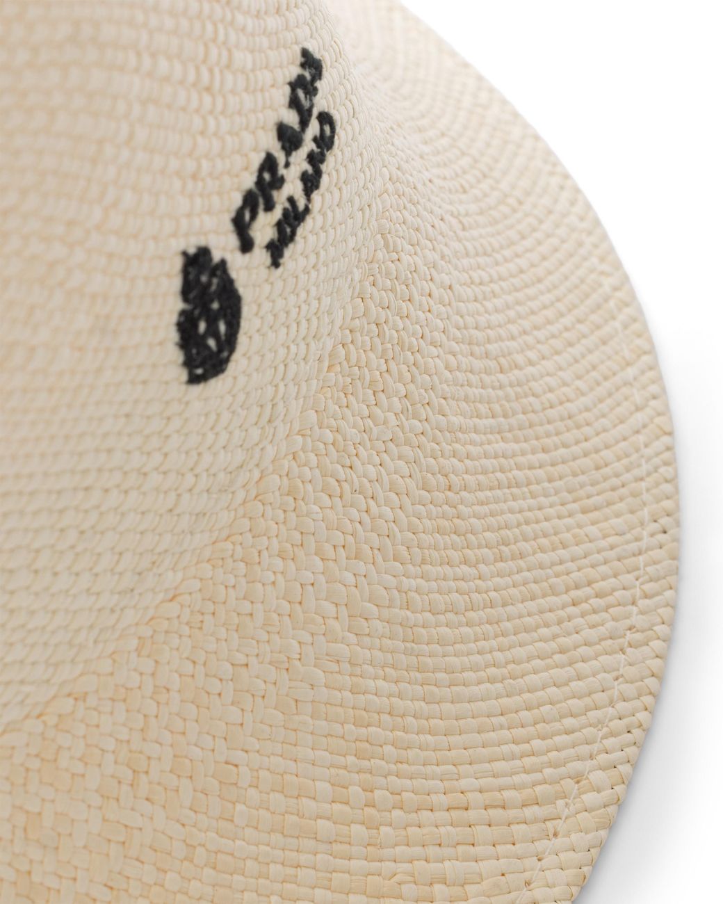 Prada White Panama Fabric Bucket Hat, Natural for men