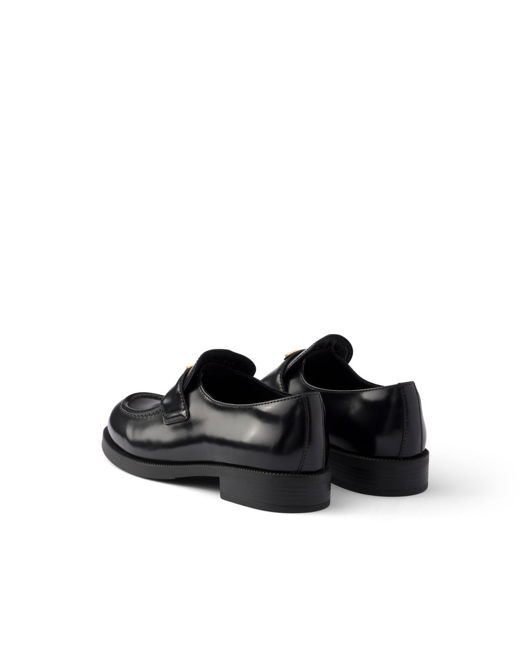 Prada Black Brushed Leather Loafers