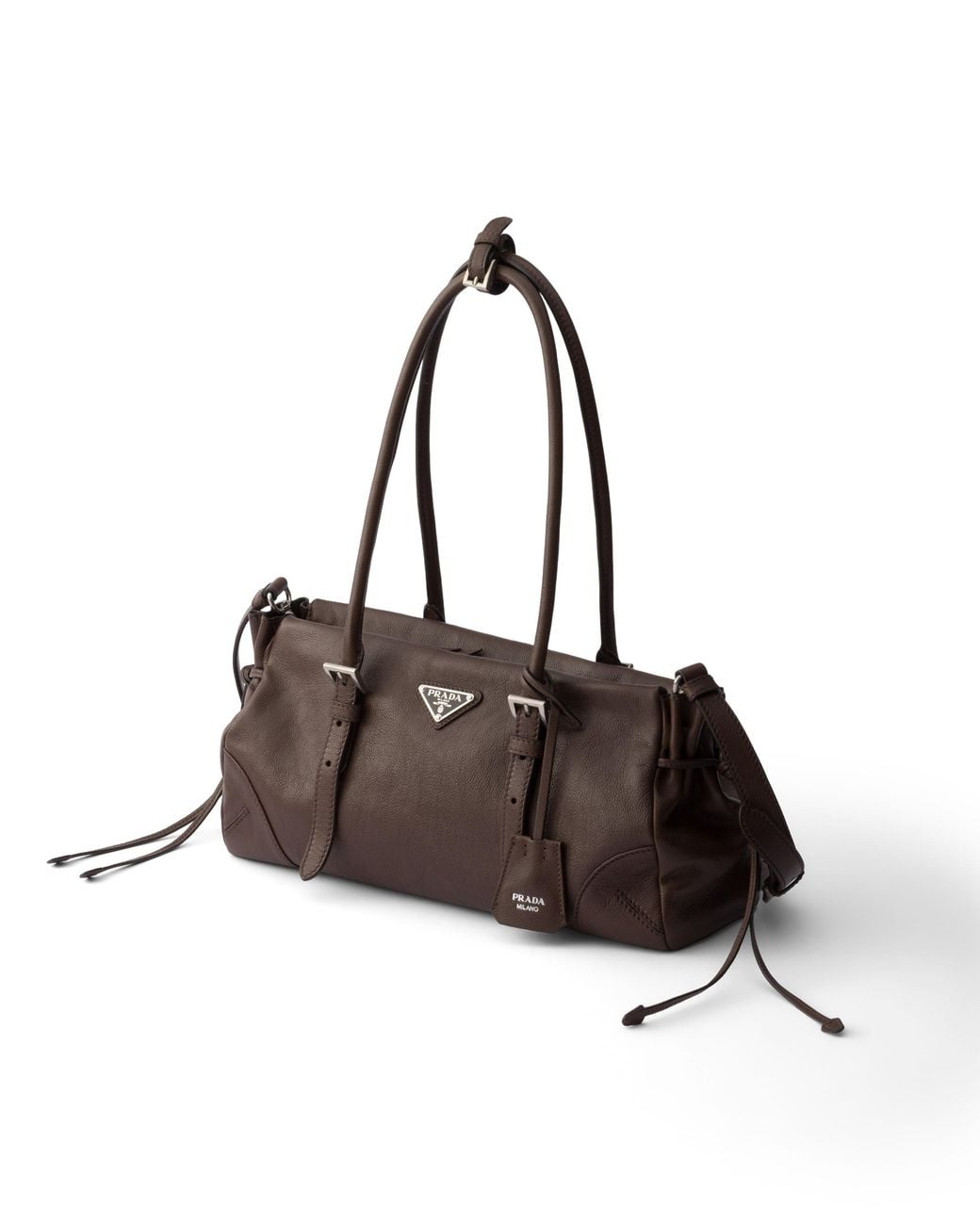 Prada Brown Karin Medium Antiqued Leather Tote Bag