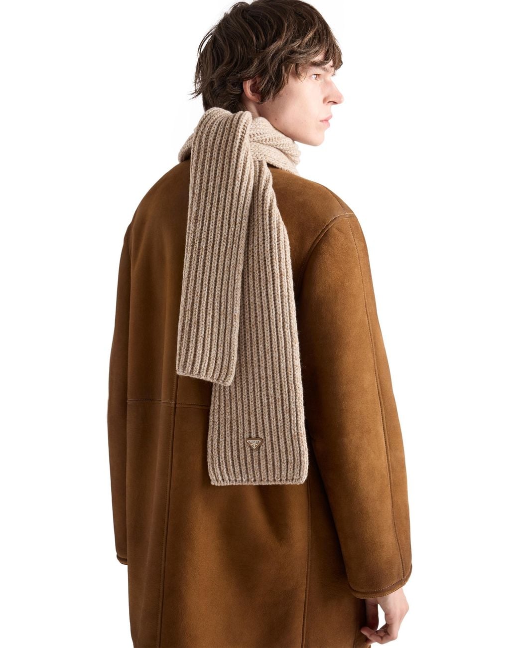 Prada White Wool And Cashmere Scarf for men