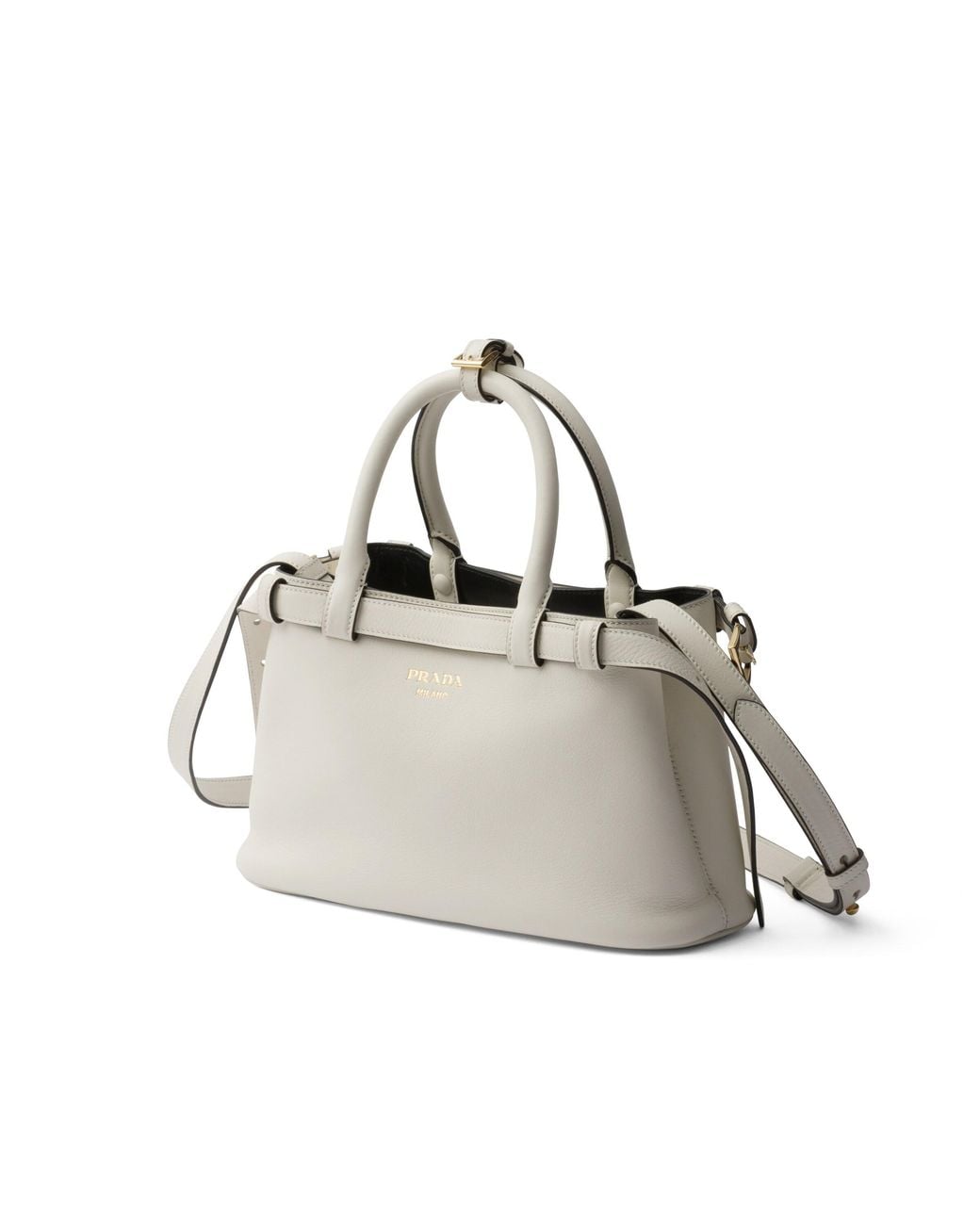Borsa Buckle Small di Prada in White
