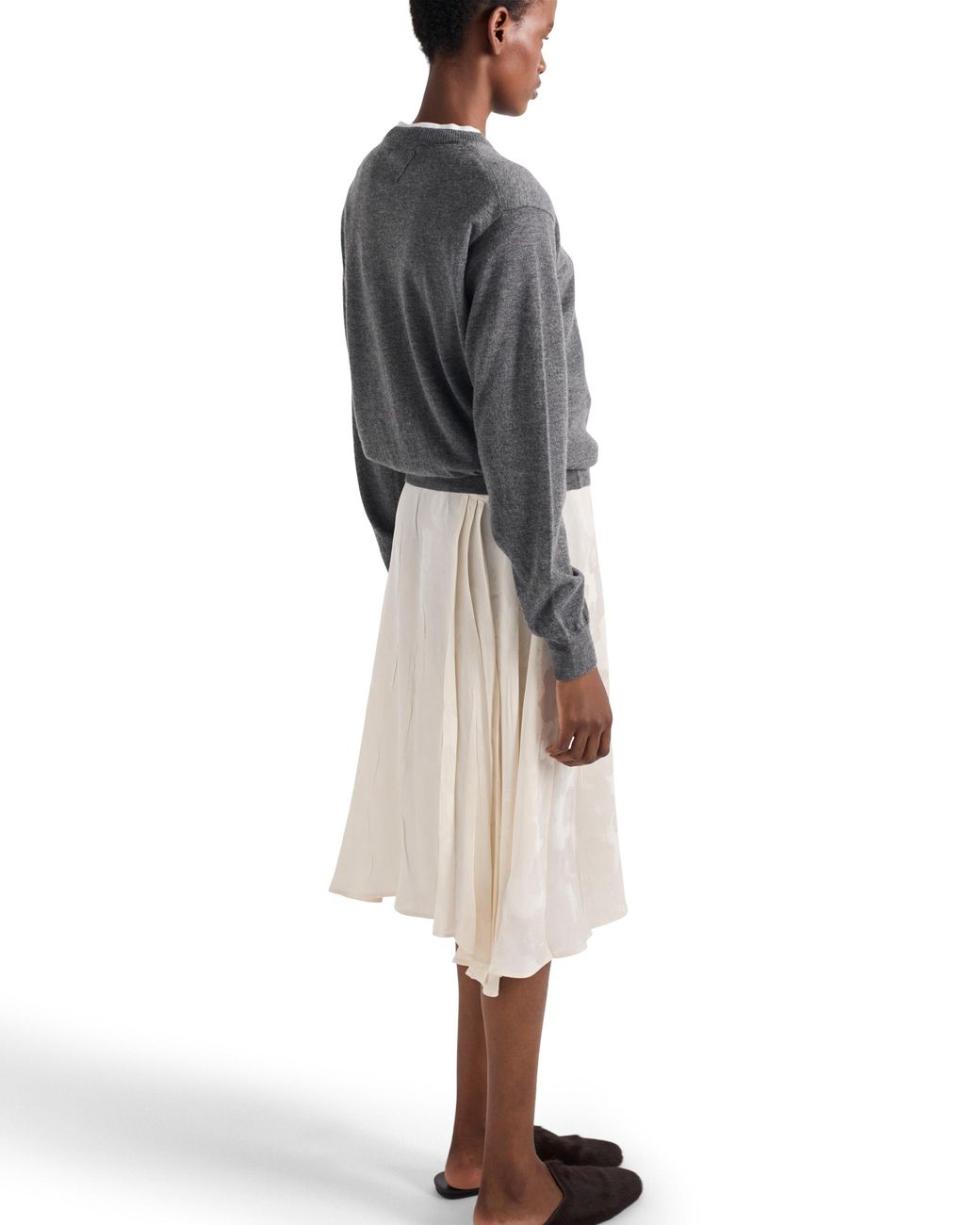 Prada Gray Cashmere Crew-Neck Sweater