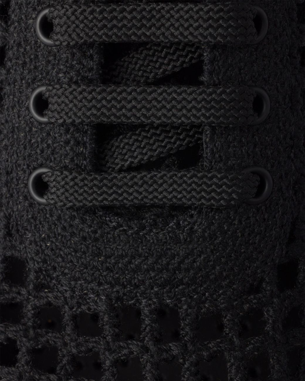 Prada Black Collapse Crochet Laced Sneakers
