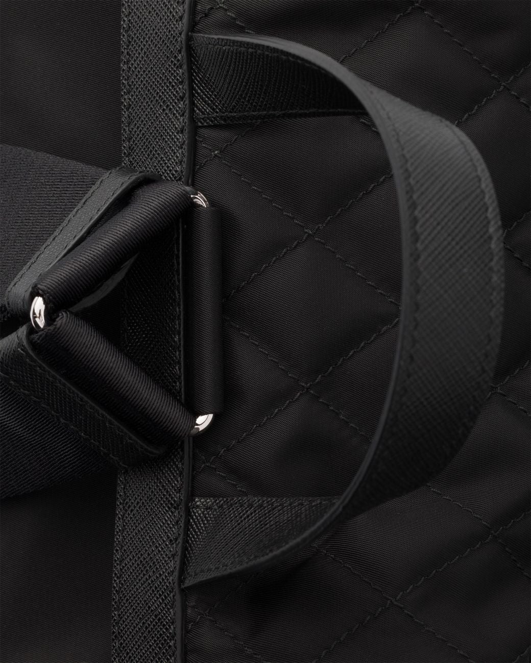 Prada Black Re-Nylon And Leather Backpack for men