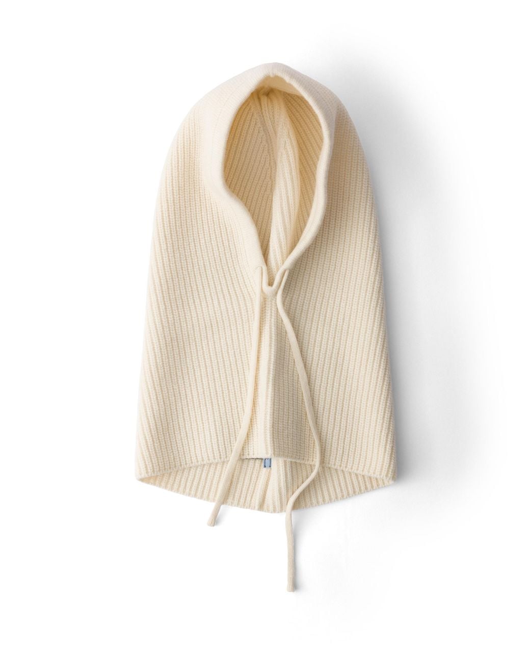 Prada White Wool And Cashmere Knit Hood