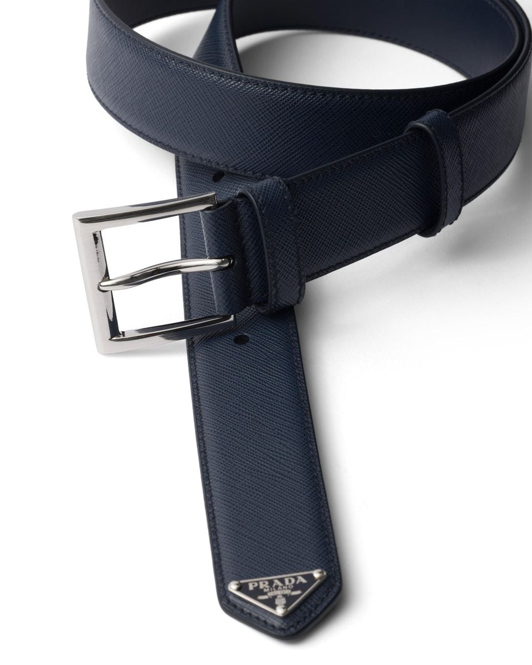 Prada Blue Saffiano Leather Belt, Baltic for men