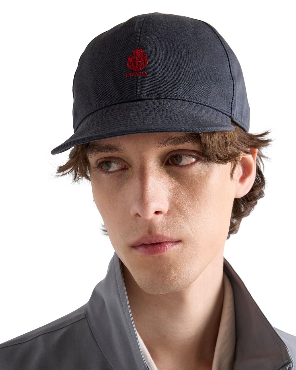 Prada Blue Old Gabardine Baseball Cap for men