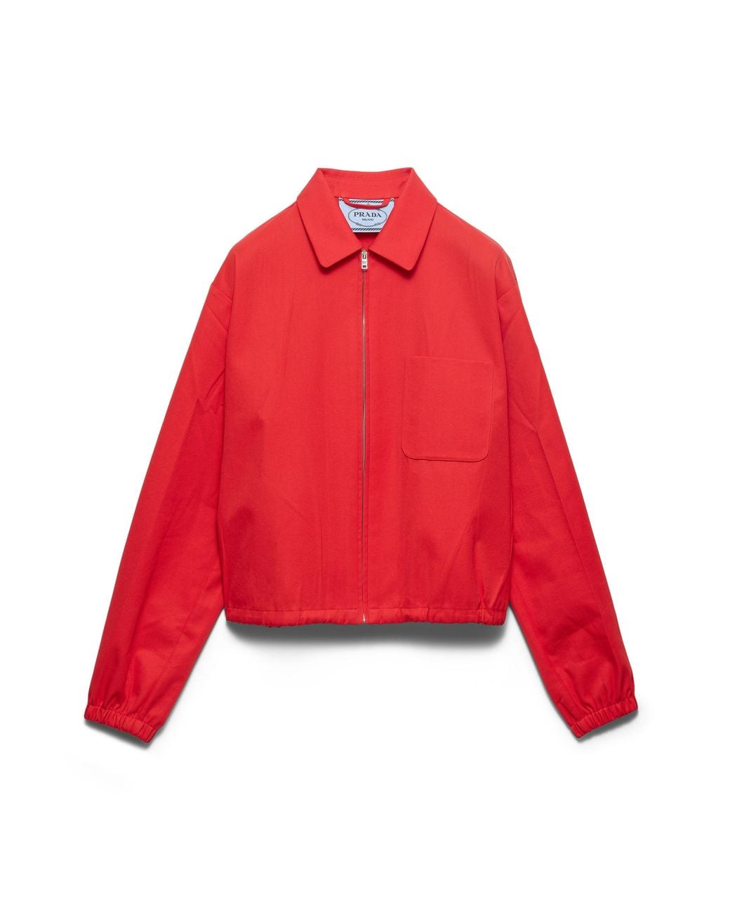 Prada Red Gabardine Blouson Jacket