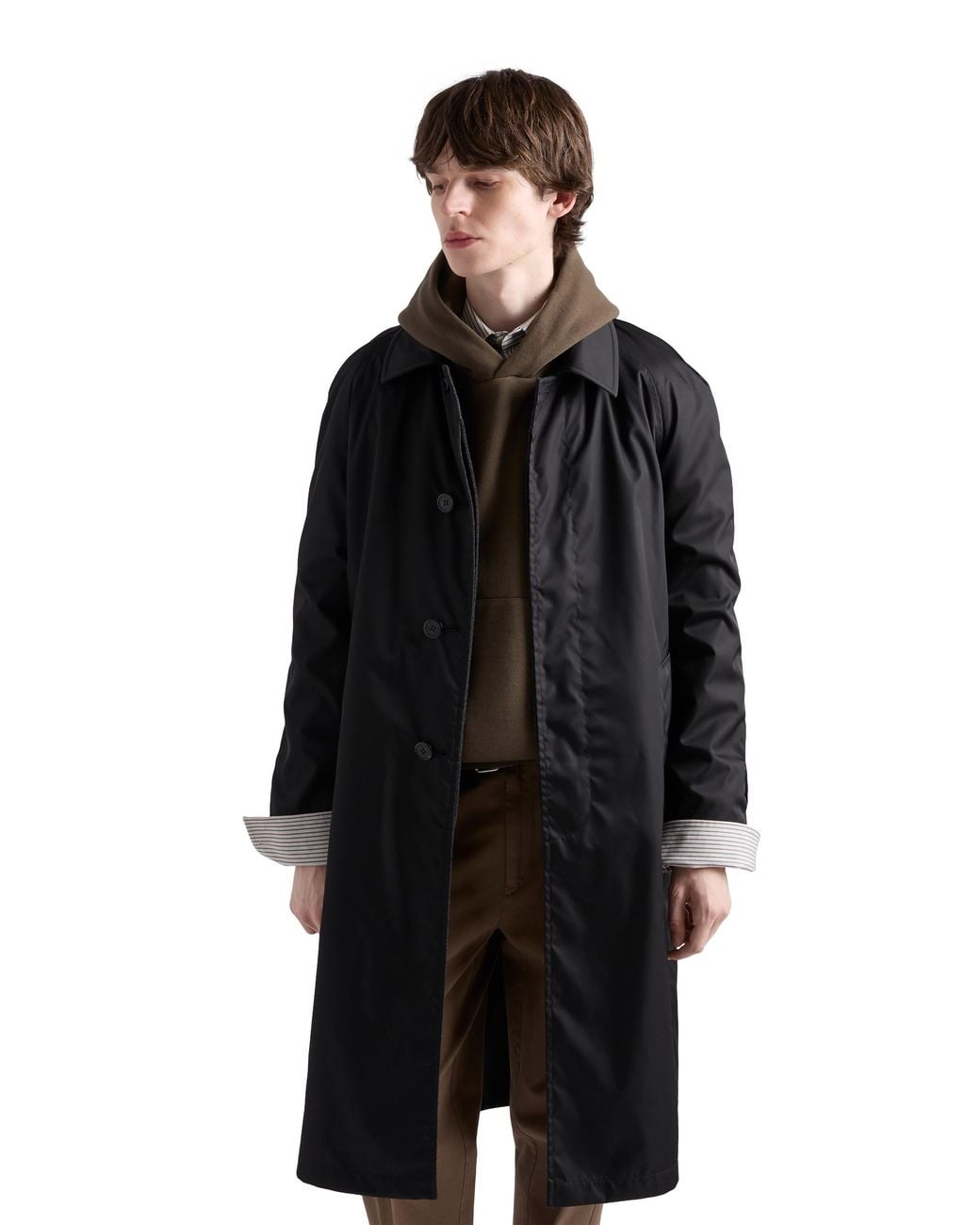 Prada Black Re-Wool Coat for men