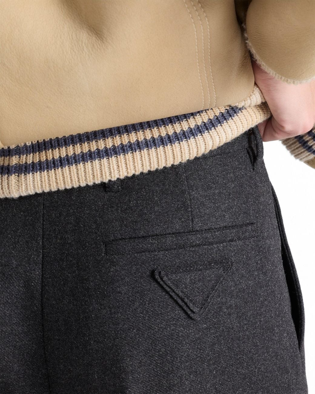 Prada Black Re-Wool Pants, Anthracite