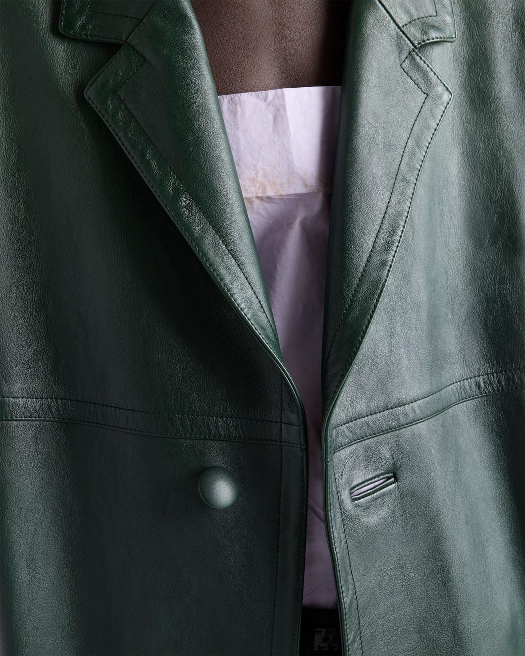 Prada Green Leather Coat for men